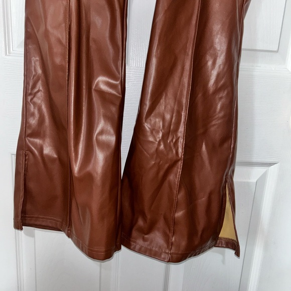 Brown Faux Leather Pants - Picture 6 of 10